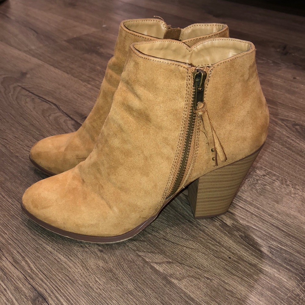 Tan booties from Charlotte Russe